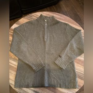 Vintage Columbia X.C.O Wool Sweater Men's Medium Green Henley Snap Pullover